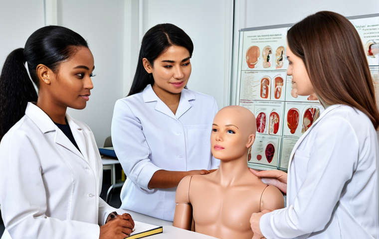 Learning and Training**

*   **Prompt:** A bright, modern classroom scene with a diverse group of students learning about skincare. The instructor is demonstrating product application on a mannequin. Books and charts about skin anatomy are visible. Everyone is fully clothed in professional attire. Safe for work, appropriate content, professional, perfect anatomy, natural proportions, high quality.

**