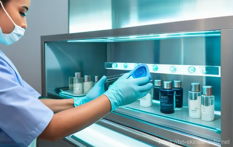 스킨케어 직업과 관련된 법규 및 윤리 - **Prompt: "A confident and professional female aesthetician, in her early 30s, wearing a clean, fitt...