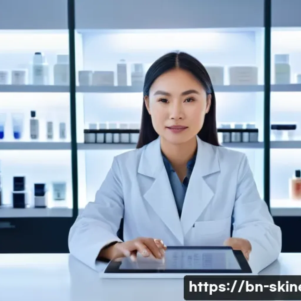 스킨케어 전문가를 위한 지속교육 프로그램 - **Prompt:** A highly skilled female esthetician, dressed in a pristine, professional white lab coat,...